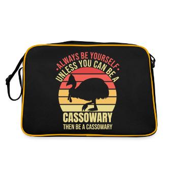 Retro Cassowary Bird Vintage Cassowaries - Retro Bag - black/gold - Back