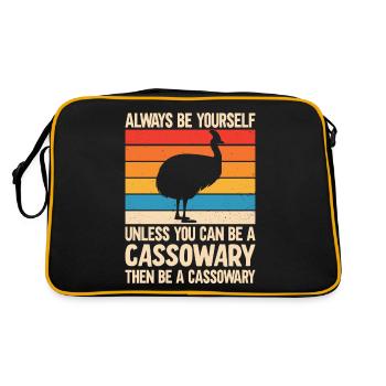 Retro Cassowary Bird Vintage Cassowaries - Retro Bag - black/gold - Back