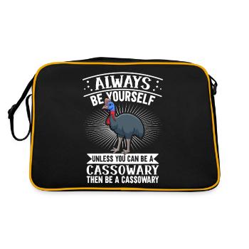 Retro Cassowary Bird Vintage Cassowaries - Retro Bag - black/gold - Back