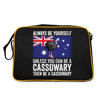 Retro Cassowary Bird Vintage Cassowaries - Retro Bag - black/gold - Back