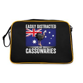 Retro Cassowary Bird Vintage Cassowaries - Retro Bag - black/gold - Back