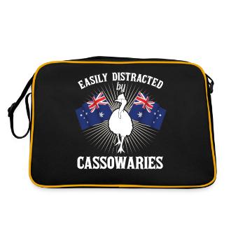 Retro Cassowary Bird Vintage Cassowaries - Retro Bag - black/gold - Back