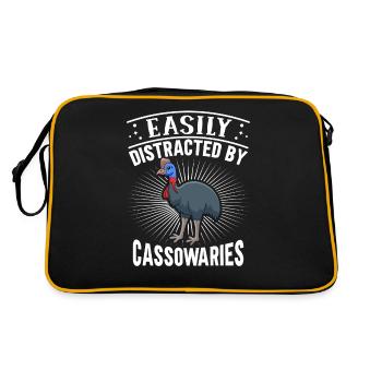 Retro Cassowary Bird Vintage Cassowaries - Retro Bag - black/gold - Back