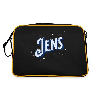 Jens Namen personalisiert - Retro Tasche - Schwarz/Gold - Hinten