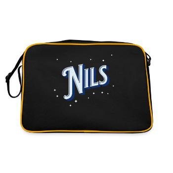 Nils Namen personalisiert - Retro Tasche - Schwarz/Gold - Hinten