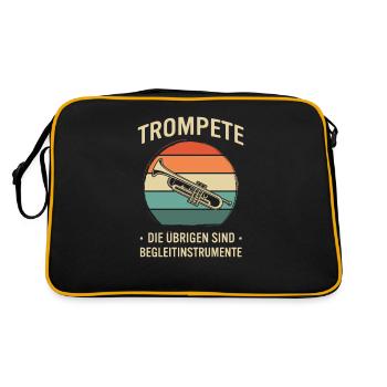Trompete Trompetenspieler Trompeter - Retro Tasche - Schwarz/Gold - Hinten