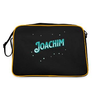 Joachim Namen personalisiert - Retro Tasche - Schwarz/Gold - Hinten