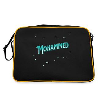 Mohammed Namen personalisiert - Retro Tasche - Schwarz/Gold - Hinten