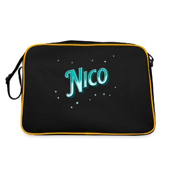 Nico name personalized - Retro Bag - black/gold - Back