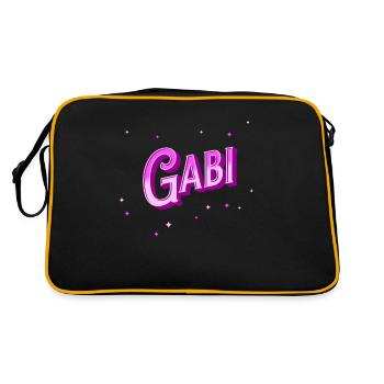 Gabi Namen personalisiert - Retro Tasche - Schwarz/Gold - Hinten
