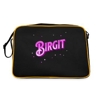 Nom Birgit personnalisé - Sac Retro - noir/or - Dos