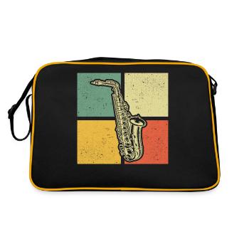 Saxophone Saxophoniste Saxophoniste - Sac Retro - noir/or - Dos
