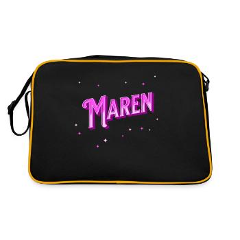 Nom Maren personnalisé - Sac Retro - noir/or - Dos