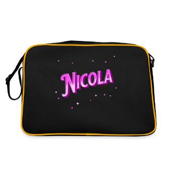 Nicola name personalized - Retro Bag - black/gold - Back