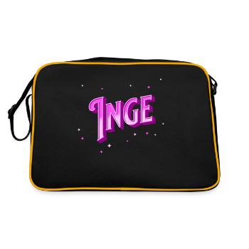 Inge Namen personalisiert - Retro Tasche - Schwarz/Gold - Hinten