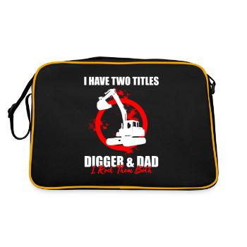 Back Operator für Bagger Sand Digger - Retro Tasche - Schwarz/Gold - Hinten