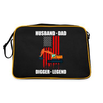 Back Operator für Bagger Sand Digger - Retro Tasche - Schwarz/Gold - Hinten