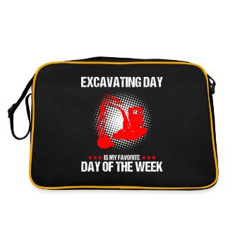 Excavator backing excavators for excavator operators - Retro Bag - black/gold - Back