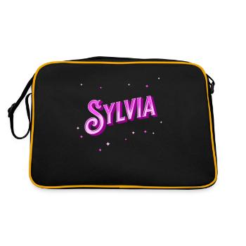 Le nom de Sylvia personnalisé - Sac Retro - noir/or - Dos