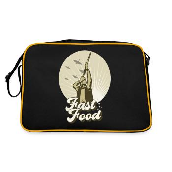 Waterfowl Duck Hunting Hunter Fast Food - Retro Bag - black/gold - Back