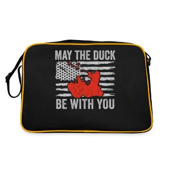 Duck hunters quote the hunting season for waterfowl - Retro Bag - black/gold - Back