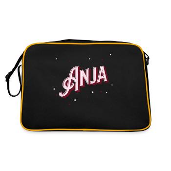 Anja Namen personalisiert - Retro Tasche - Schwarz/Gold - Hinten