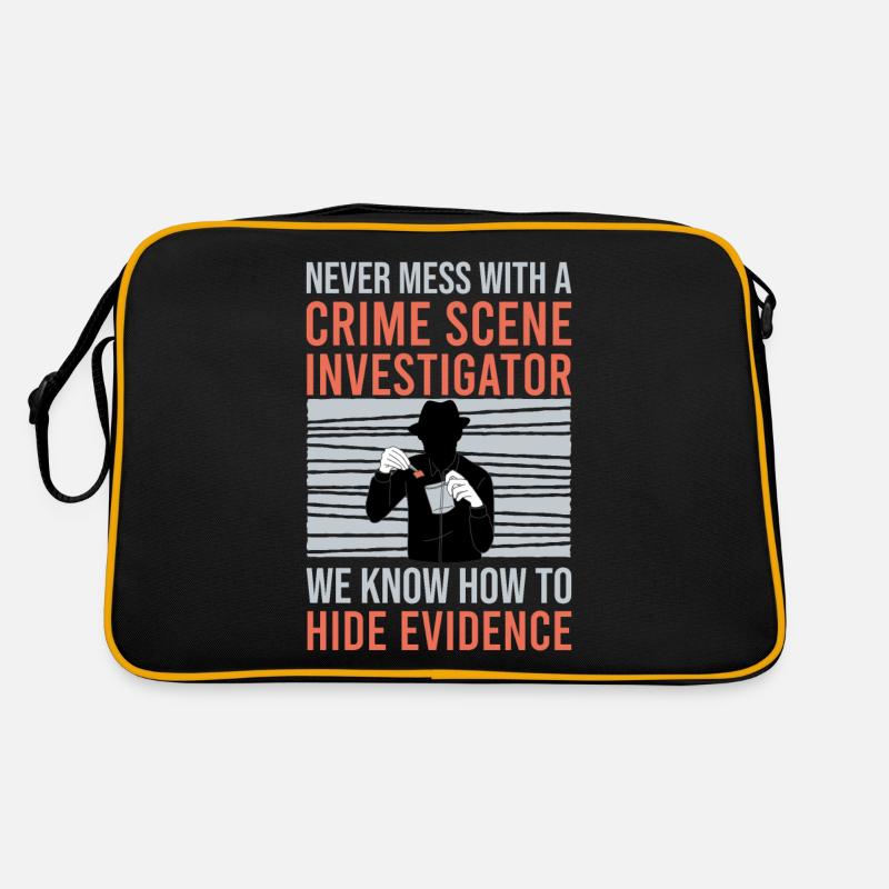 Kriminaltechniker Tatortermittler Forensik Spruch - Retro Tasche - Schwarz/Gold