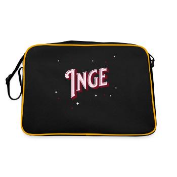 Inge Namen personalisiert - Retro Tasche - Schwarz/Gold - Hinten
