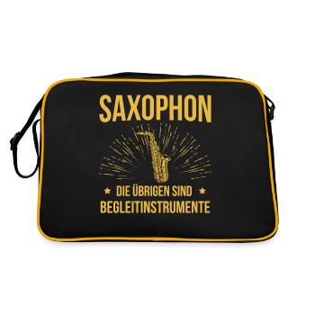 Saxophon Saxophonspieler Saxophonist - Retro Tasche - Schwarz/Gold - Hinten