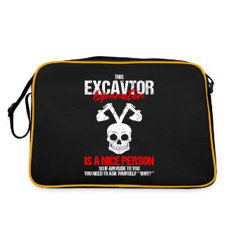 Baggerführer für Bagger und Sandbagger - Retro Tasche - Schwarz/Gold - Hinten