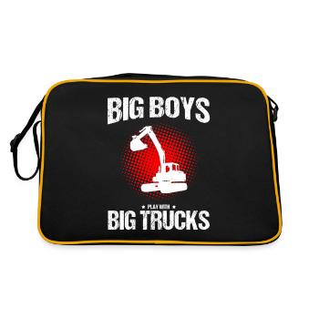 Bagger Design für Baggerfahrer - Retro Tasche - Schwarz/Gold - Hinten