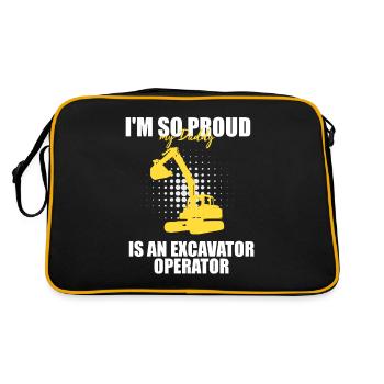 Baggerführer für Bagger und Sandbagger - Retro Tasche - Schwarz/Gold - Hinten