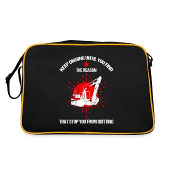 Schwermaschinenführer und Bagerfahrer Design - Retro Tasche - Schwarz/Gold - Hinten