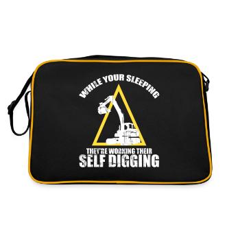 Heavy Equipment Operator and Excavator Operator Design - Retro Bag - black/gold - Back