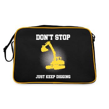 Baggerführer für Bagger und Sandbagger - Retro Tasche - Schwarz/Gold - Hinten