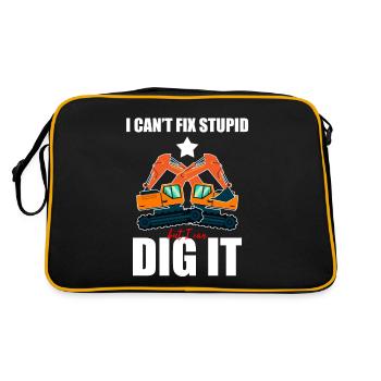 Heavy Equipment Operator and Excavator Operator Design - Retro Bag - black/gold - Back
