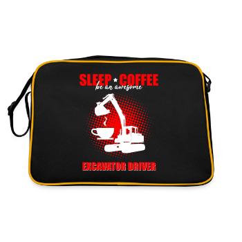 Baggerführer für Bagger und Sandbagger - Retro Tasche - Schwarz/Gold - Hinten