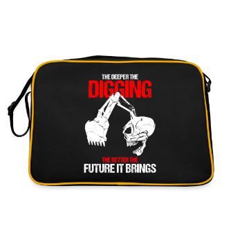 Baggerführer für Bagger und Sandbagger - Retro Tasche - Schwarz/Gold - Hinten