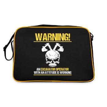 Baggerführer für Bagger und Sandbagger - Retro Tasche - Schwarz/Gold - Hinten