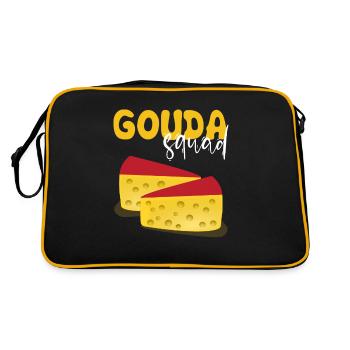 Devis fromagerie pour les amateurs de fromage Gouda et de Gouda - Sac Retro - noir/or - Dos
