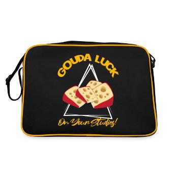Smoked Gouda design and Gouda gourmet - Retro Bag - black/gold - Back