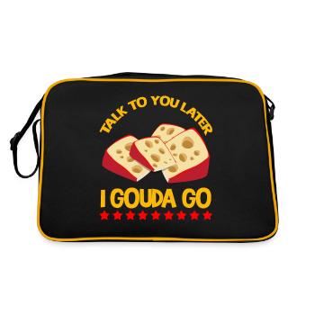 Gouda cheese design for Gouda Fnas and Charcuterie - Retro Bag - black/gold - Back