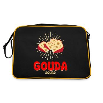 Gouda cheese design for Gouda Fnas and Charcuterie - Retro Bag - black/gold - Back