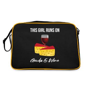 Devis fromagerie pour les amateurs de fromage Gouda et de Gouda - Sac Retro - noir/or - Dos