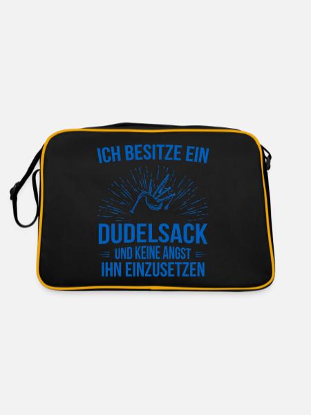 Dudelsack Dudelsackspieler Sackpfeife - Retro Tasche - Schwarz/Gold
