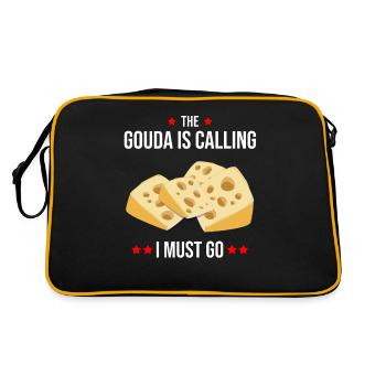 Smoked Gouda design and Gouda gourmet - Retro Bag - black/gold - Back