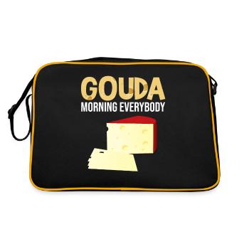 Gouda design pour fromagerie laitière et fromage Gouda - Sac Retro - noir/or - Dos