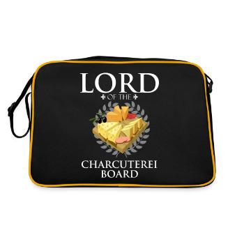 Geräucherter Gouda Design und Gouda-Feinschmecker - Retro Tasche - Schwarz/Gold - Hinten