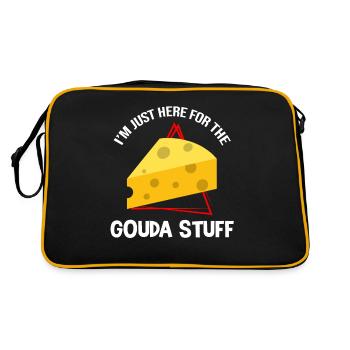 Gouda cheese design for Gouda Fnas and Charcuterie - Retro Bag - black/gold - Back