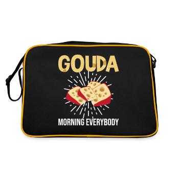 Devis fromagerie pour les amateurs de fromage Gouda et de Gouda - Sac Retro - noir/or - Dos